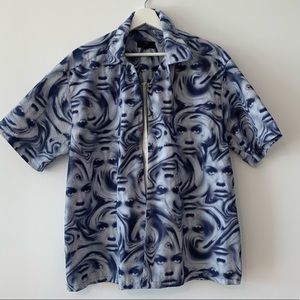 VINTAGE BUTTON UP SHORT SLEEVE DRESS SHIRT